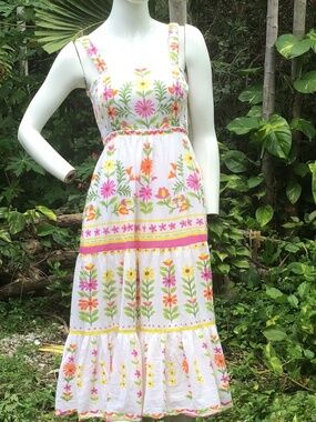 Vintage  cotton summer Dress with tie back
